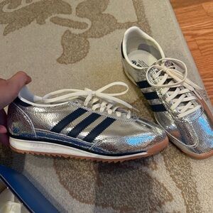 Adidas Silver and navy SL72 Sneakers